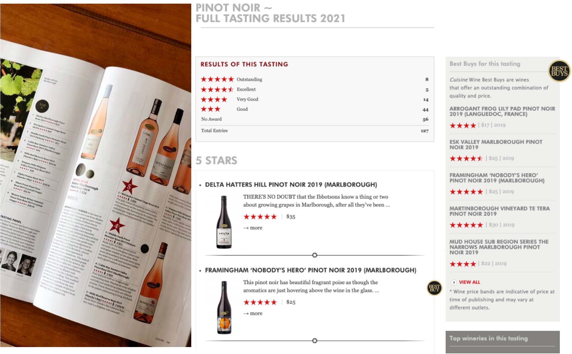 Cuisine Wine website converted from magazine content